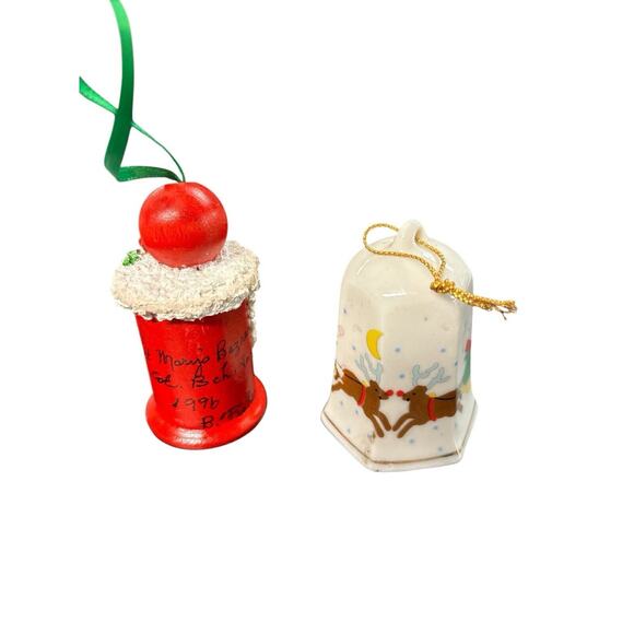 Vintage Santa Christmas Ornaments Random Lot of 10 • Ceramic, Wood, Resin - Picture 7 of 8